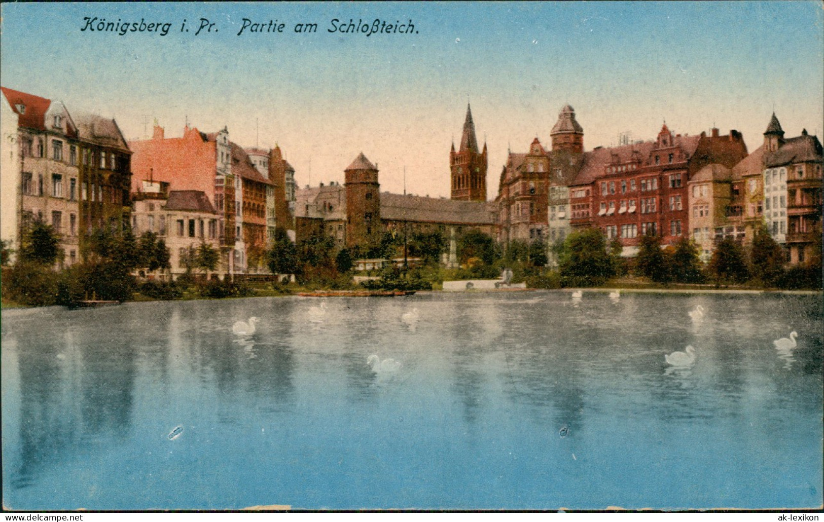 Königsberg (Ostpreußen) Калининград Schloßteich Und Gebäude Ostpreußen 1914 - Ostpreussen