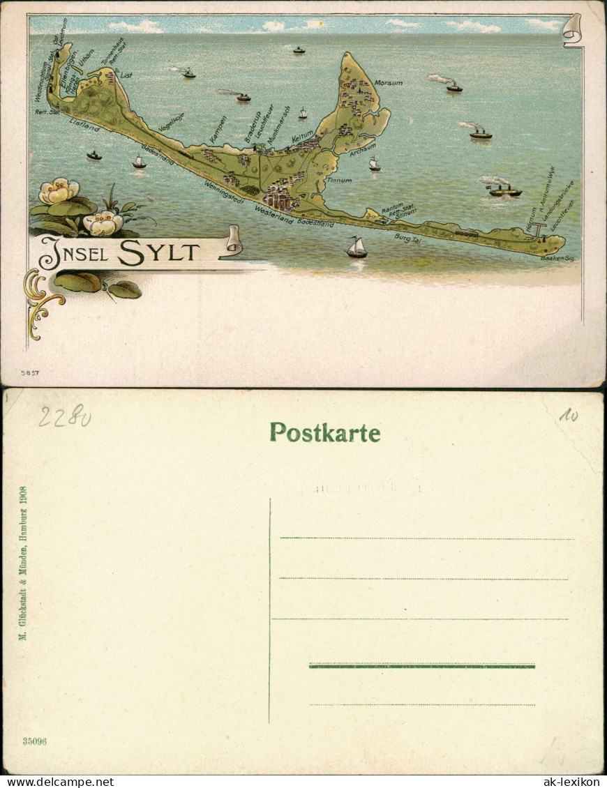 Ansichtskarte Litho AK Sylt Gruss Aus... Sylt Westerland Morsum 1899 - Otros & Sin Clasificación