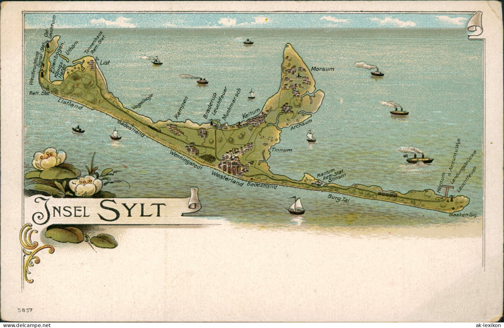 Ansichtskarte Litho AK Sylt Gruss Aus... Sylt Westerland Morsum 1899 - Otros & Sin Clasificación