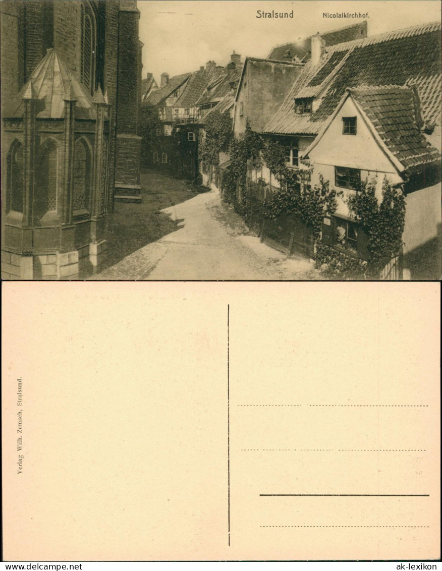 Ansichtskarte Stralsund Nicolaikirchhof. 1912 - Stralsund