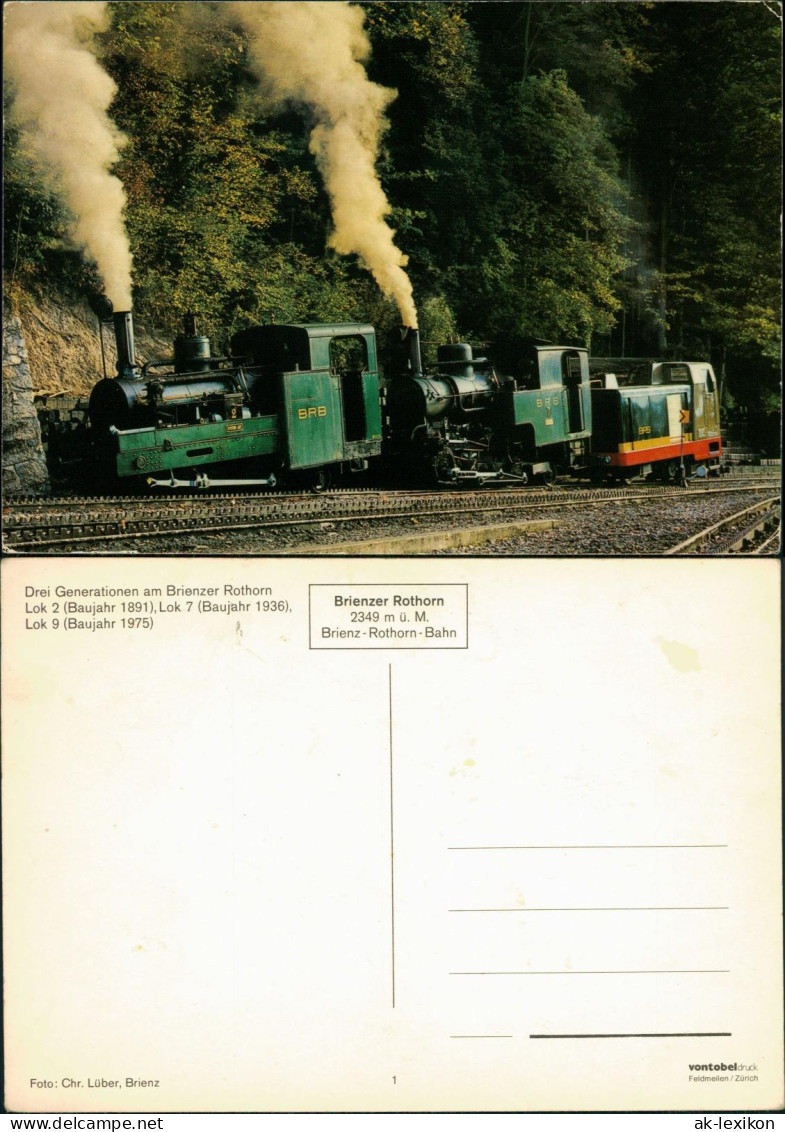 Ansichtskarte  Drei Generationen Am Brienzer Rothorn Brienz-Rothorn-Bahn 1980 - Trains