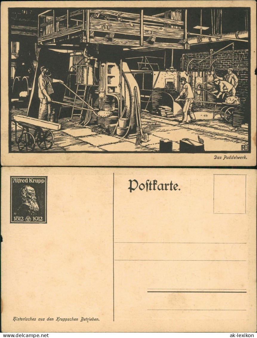 Ansichtskarte Essen (Ruhr) Kruppsche Werke 100 Jahre Künstlerkarte 1912 - Essen