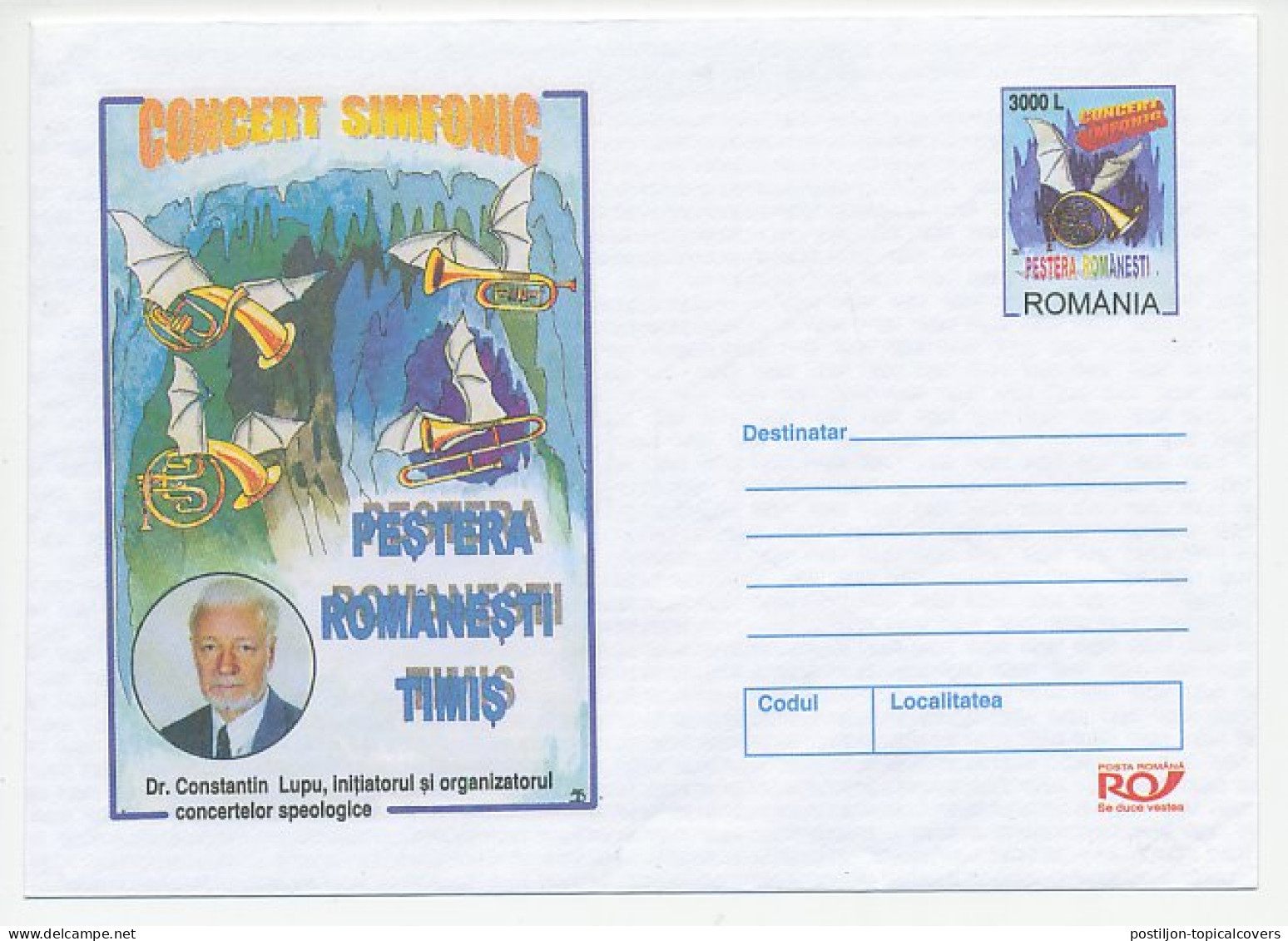 Postal Stationery Romania 2002 Spelaeological Concerts - Other & Unclassified