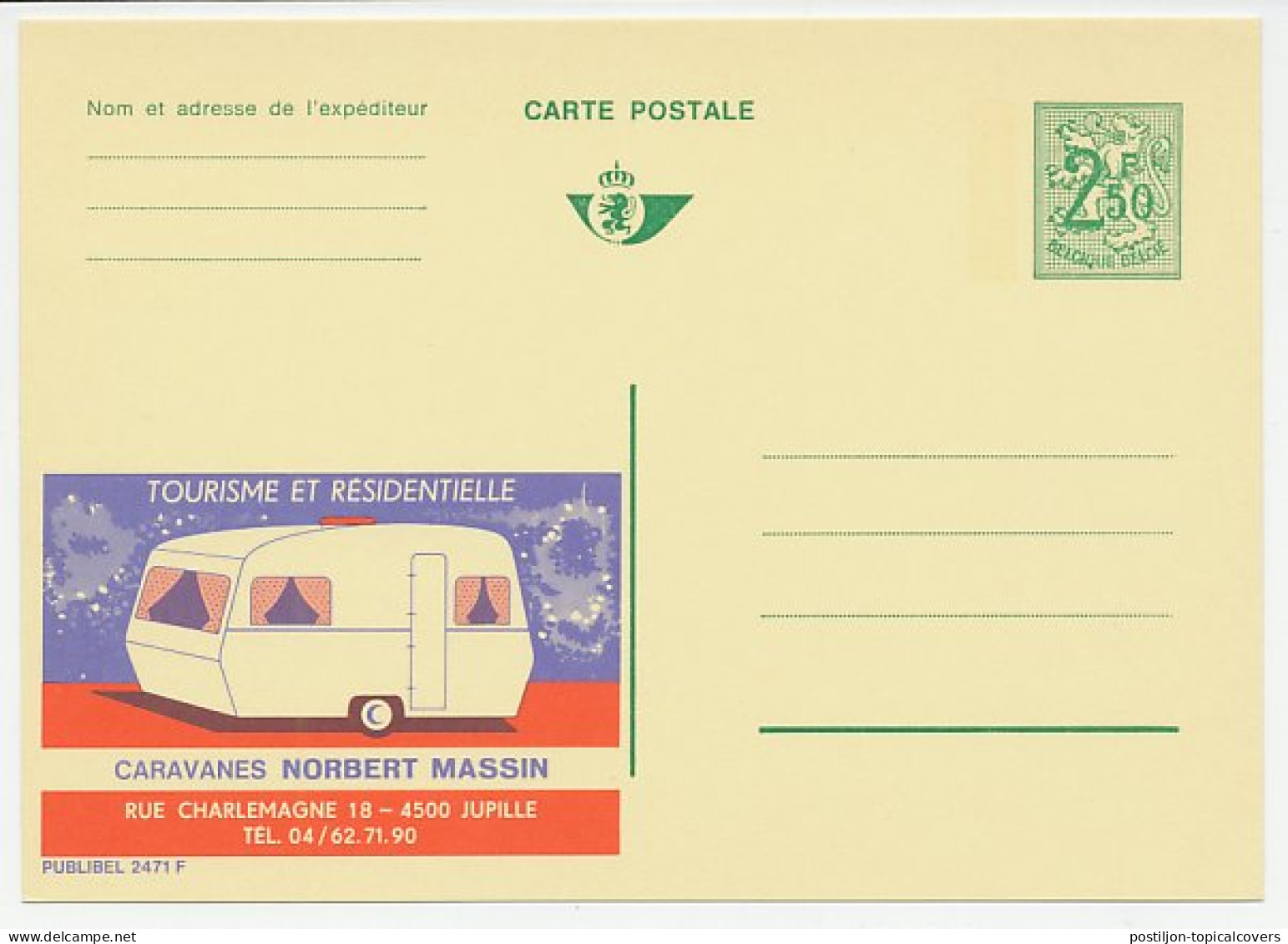 Publibel - Postal Stationery Belgium 1970 Caravan - Altri & Non Classificati