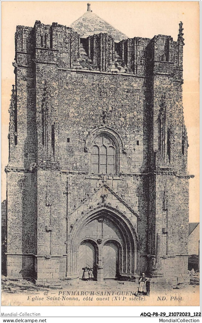 ADQP8-29-0743 - PENMARC'H-SAINT-GUENQUE - église Saint-nonna - Côté Ouest - Penmarch