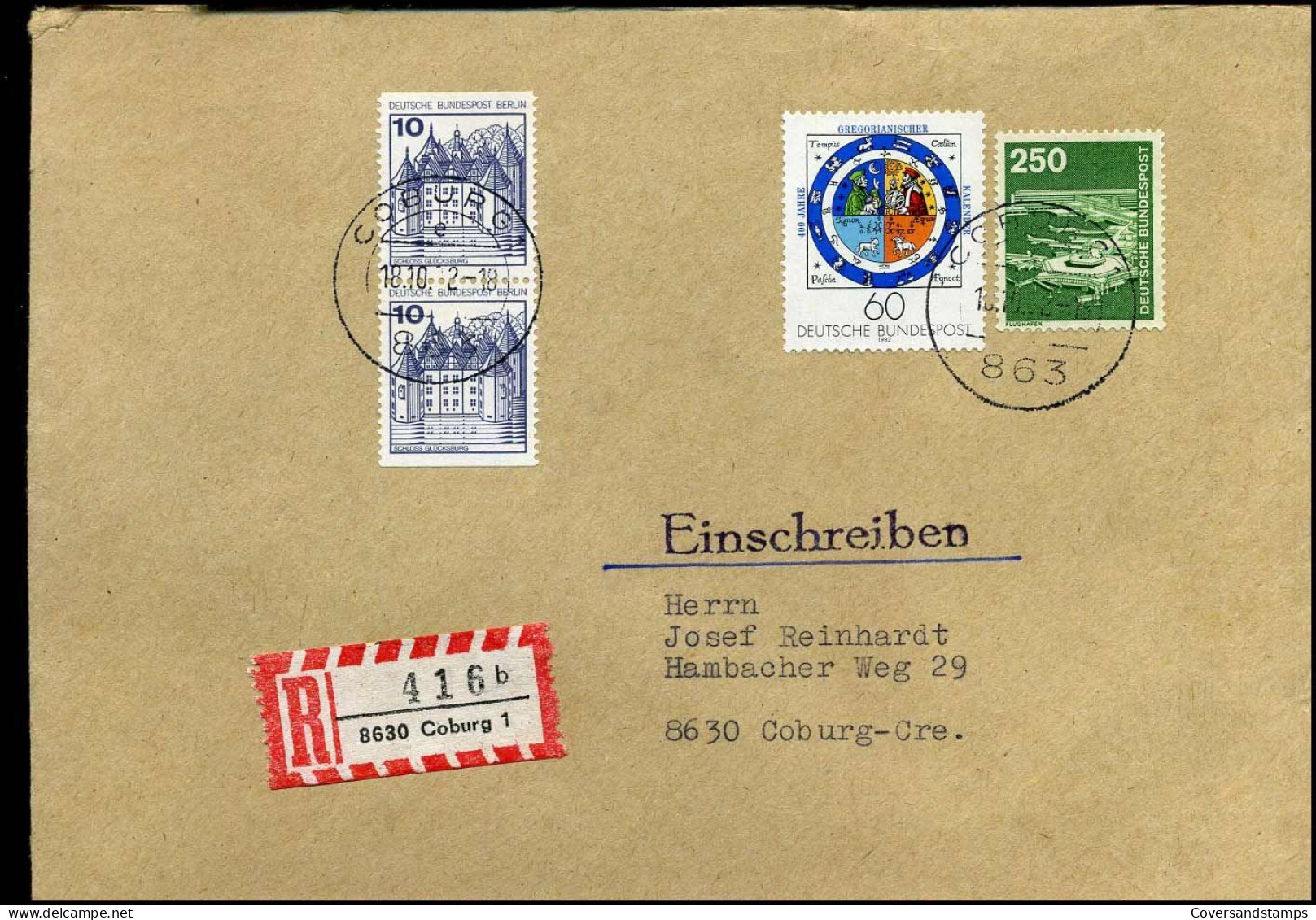 Registered Cover To Coburg-Creidlitz - Lettres & Documents