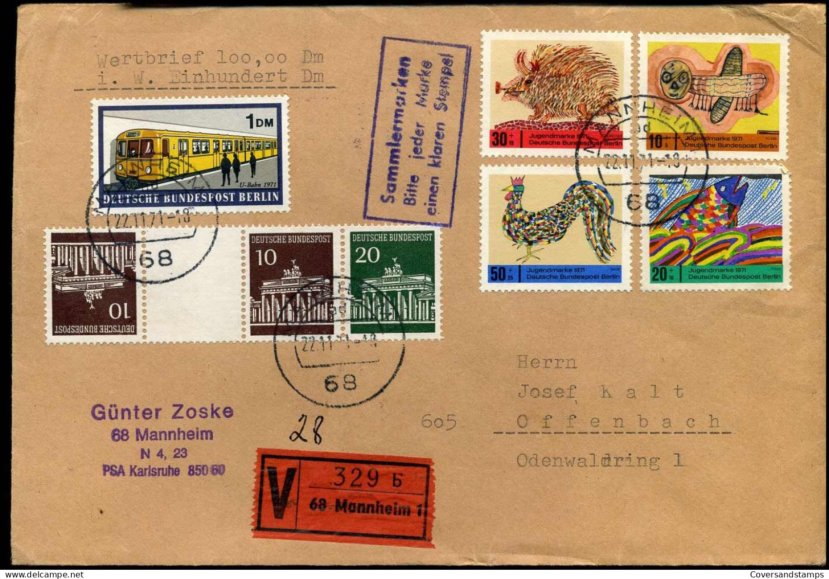 Registered Cover To Offenbach - KZ6 + 507 - Covers & Documents