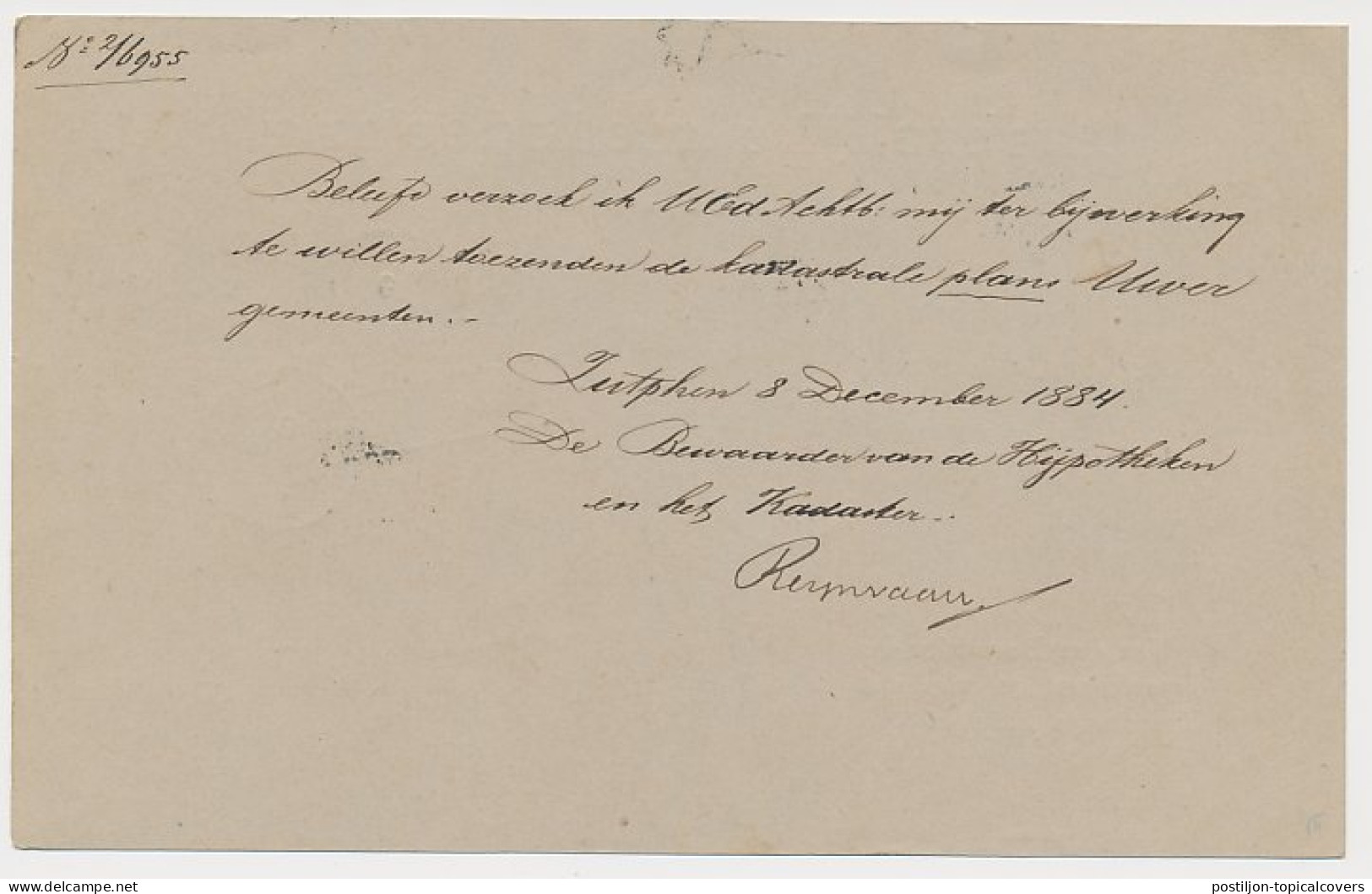 Trein Haltestempel Zutphen 1884 - Briefe U. Dokumente