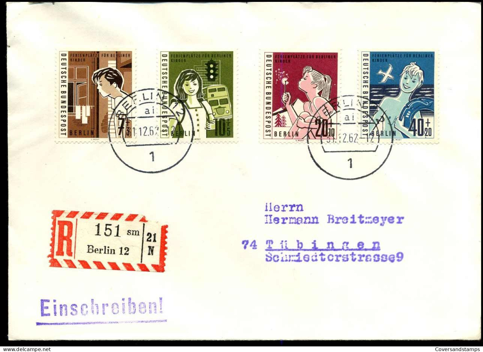Registered Cover To Tübingen - Briefe U. Dokumente