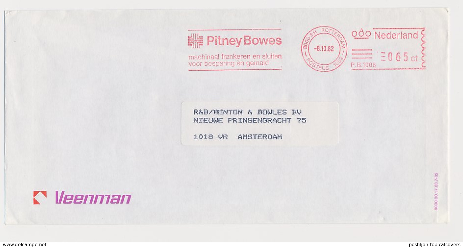 Meter Cover Netherlands 1982 Pitney Bowes - Rotterdam - Agriculture