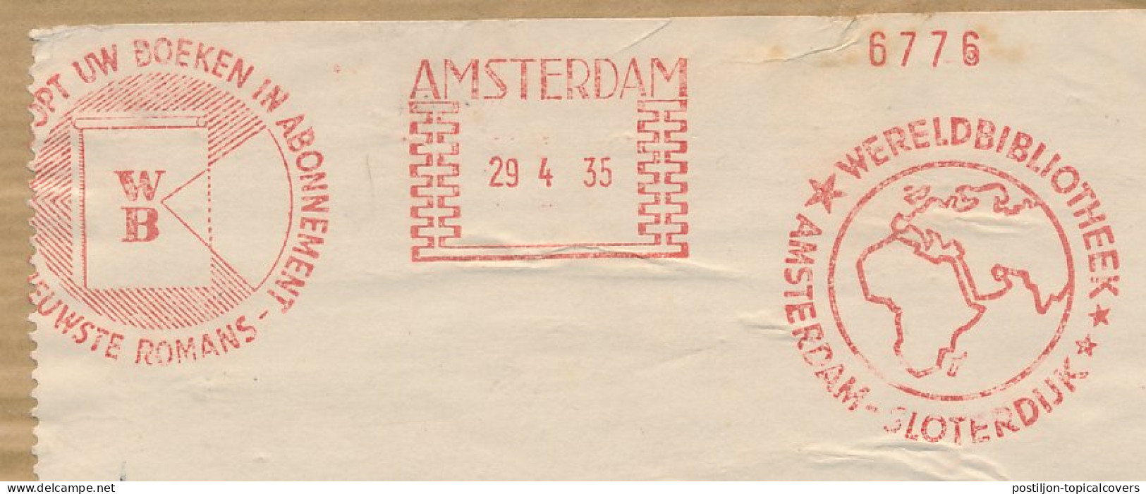 Meter Address Label Netherlands 1935 Books - World Library - Unclassified