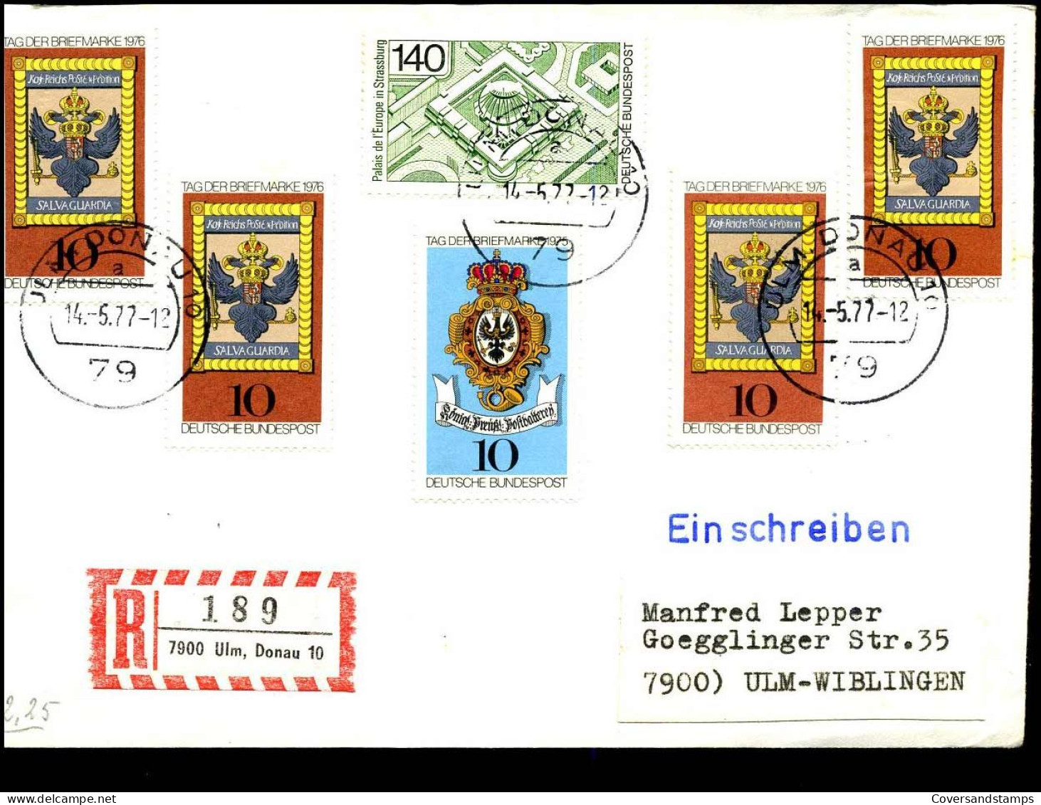 Registered Cover To Ulm-Wiblingen - Lettres & Documents