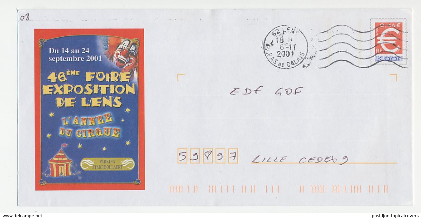 Postal Stationery / PAP France 2001 Circus - Clown - Trade Fair - Cirque