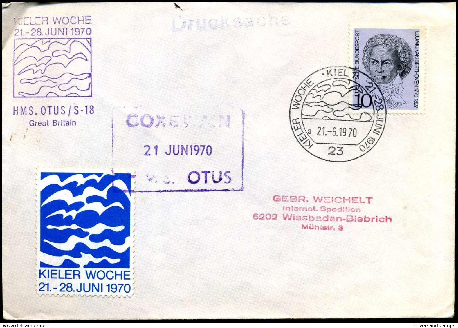Cover To Wiesbaden - Kieler Woche - Lettres & Documents