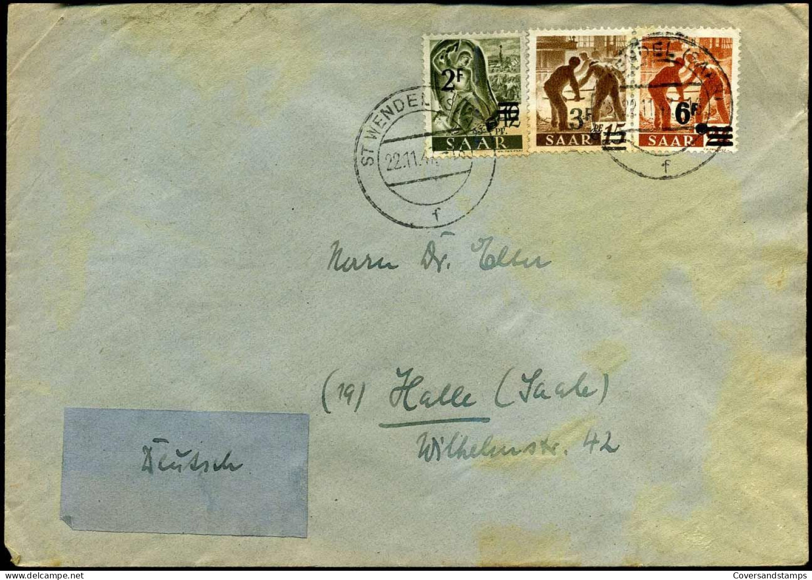 Cover To Halle - N° 229 + 230ZII + 233Z - Lettres & Documents