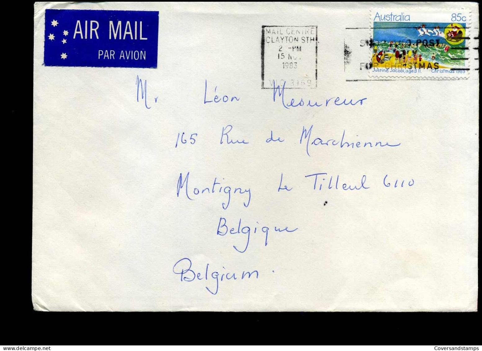 Cover To Montigny Le Tilleul, Belgium - Covers & Documents