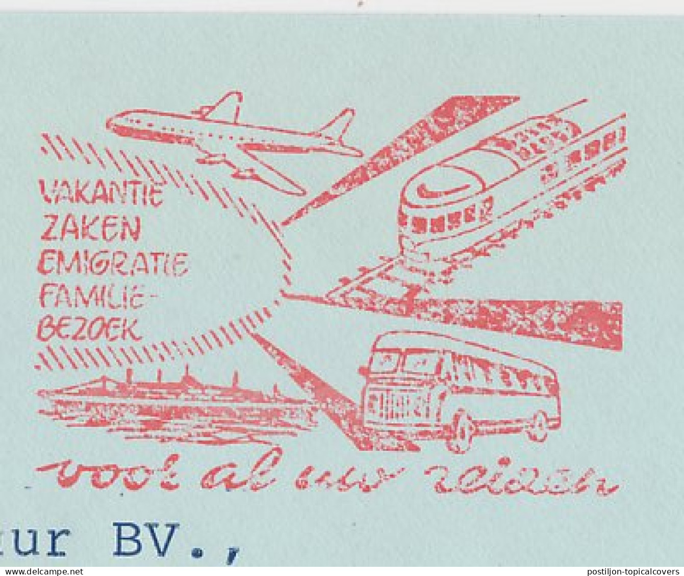 Meter Cover Netherlands 1983 Travel Agency - Airplane - Train - Ship - Bus - Arnhem - Autres & Non Classés