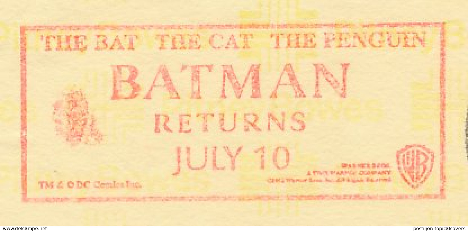 Meter Cut GB / UK 1992 Batman Returns - The Bat The Cat The Penguin - Movie - Cinema