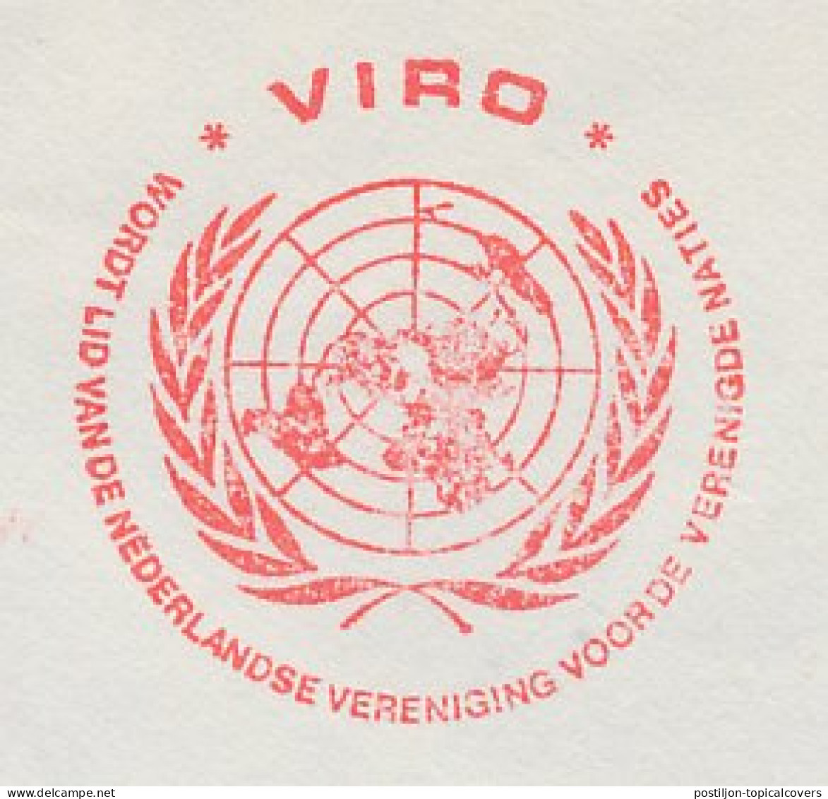 Meter Cover Netherlands 1972 VIRO - Dutch Association For The United Nations - ONU