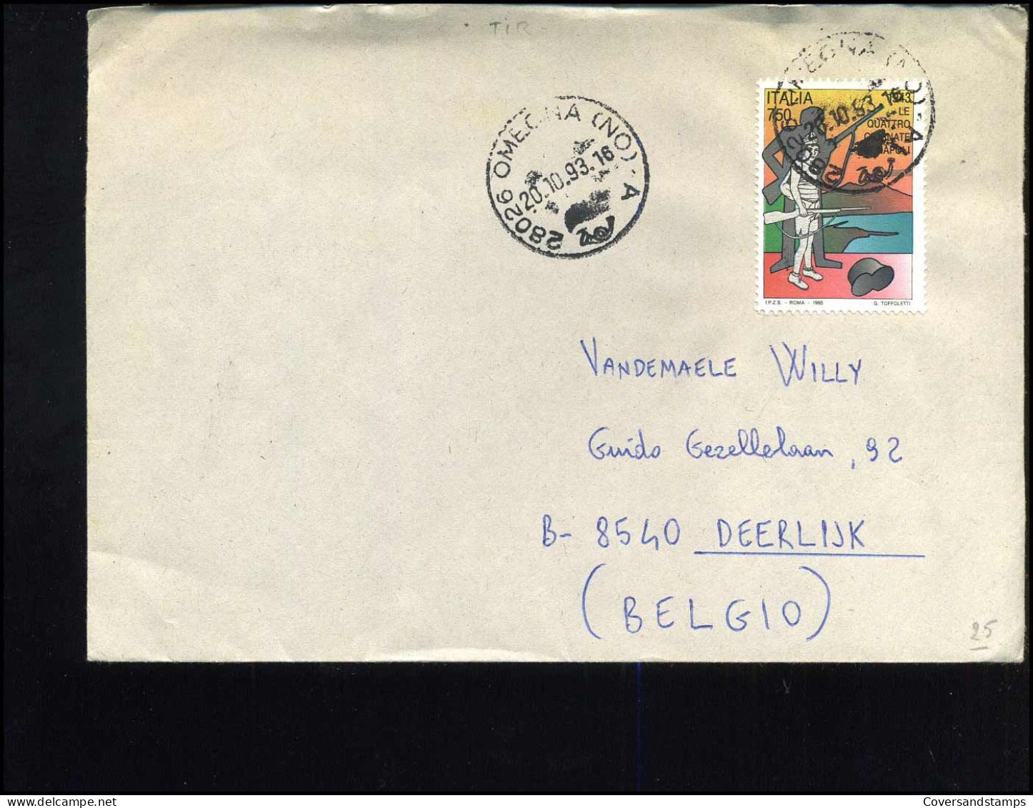 Cover To Deerlijk, Belgium - 1991-00: Marcophilia