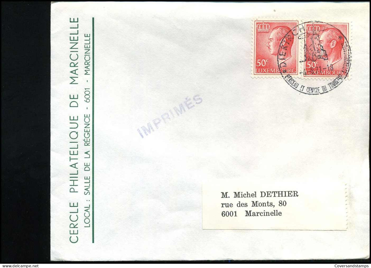 Cover To Marcinelle, Belgium - "Cercle Philatélique De Marcinelle" - Lettres & Documents