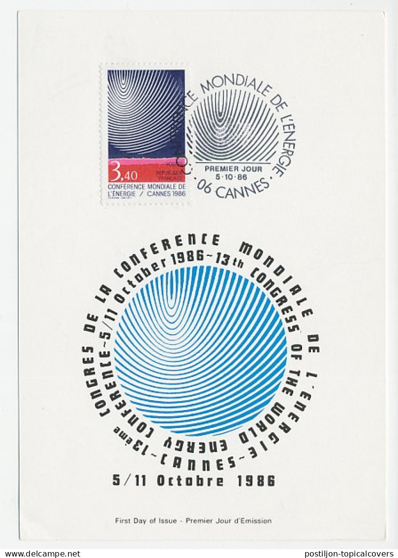 Maximum Card France 1986 International Energy Conference - Other & Unclassified