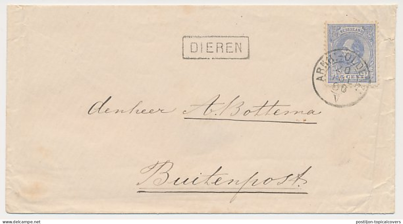 Trein Haltestempel Dieren 1886 - Lettres & Documents