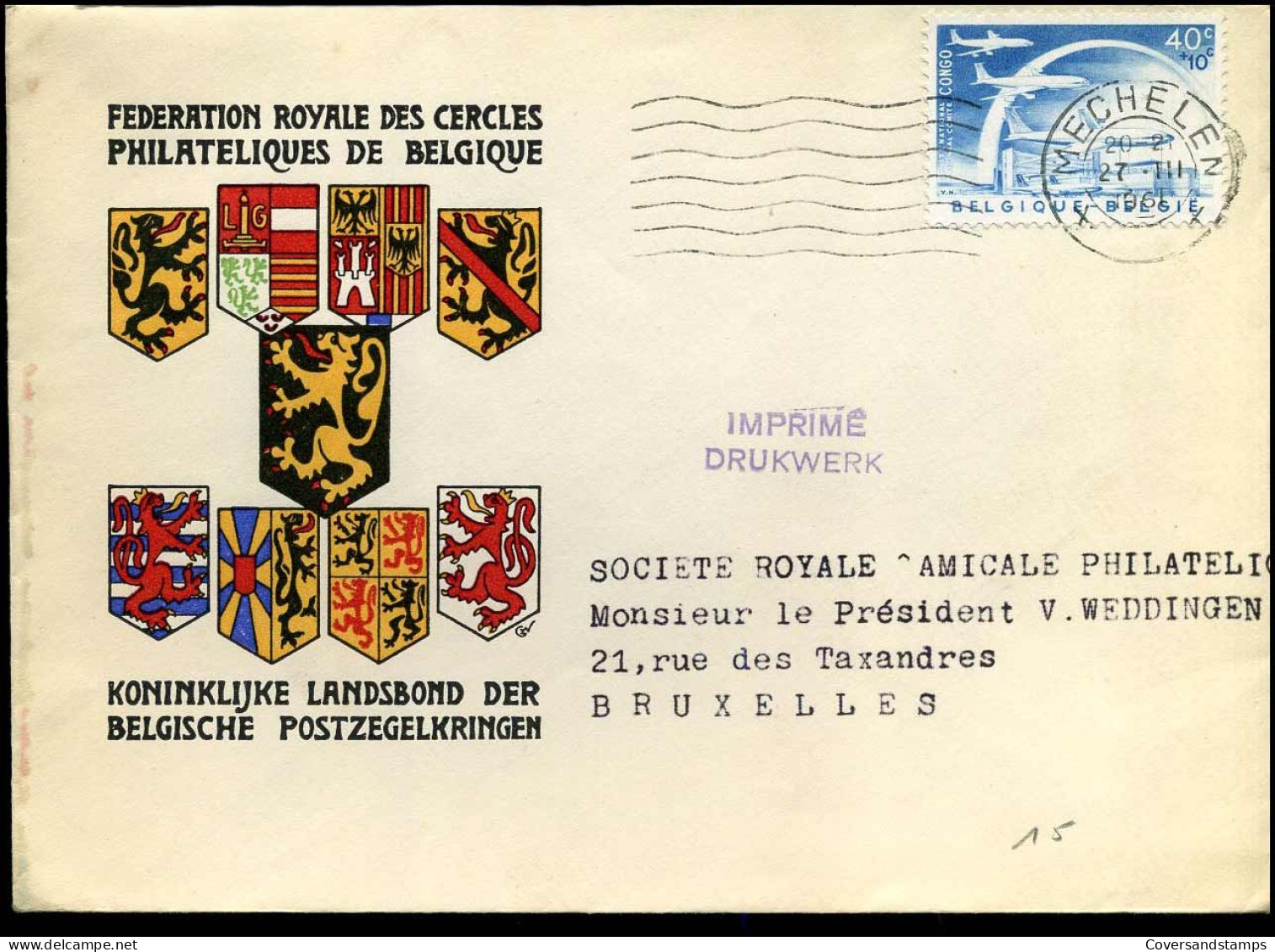 Cover - " Koninklijke Landsbond Der Belgische Postzegelkringen" - Lettres & Documents