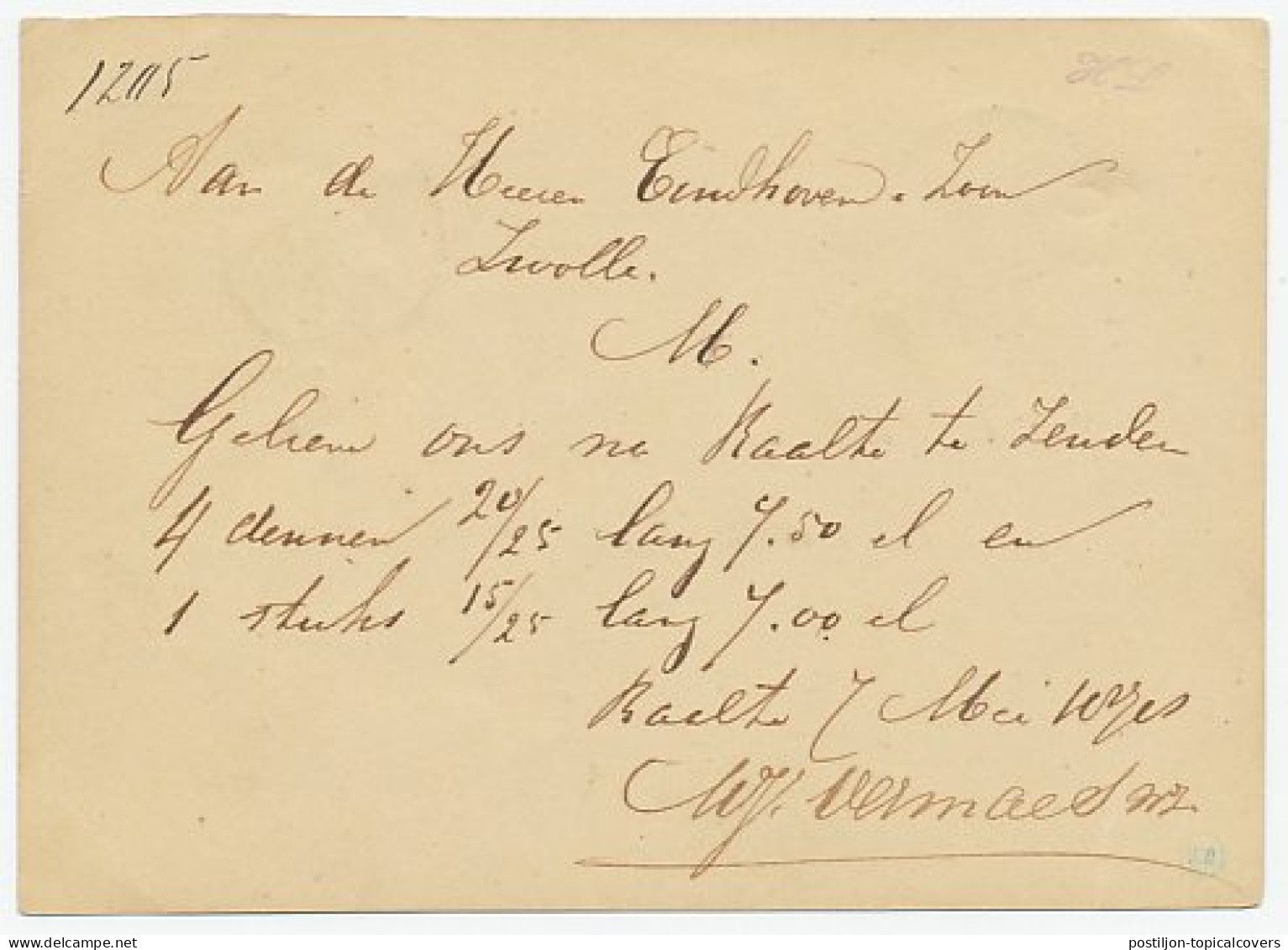 Naamstempel Raalte 1878 - Lettres & Documents