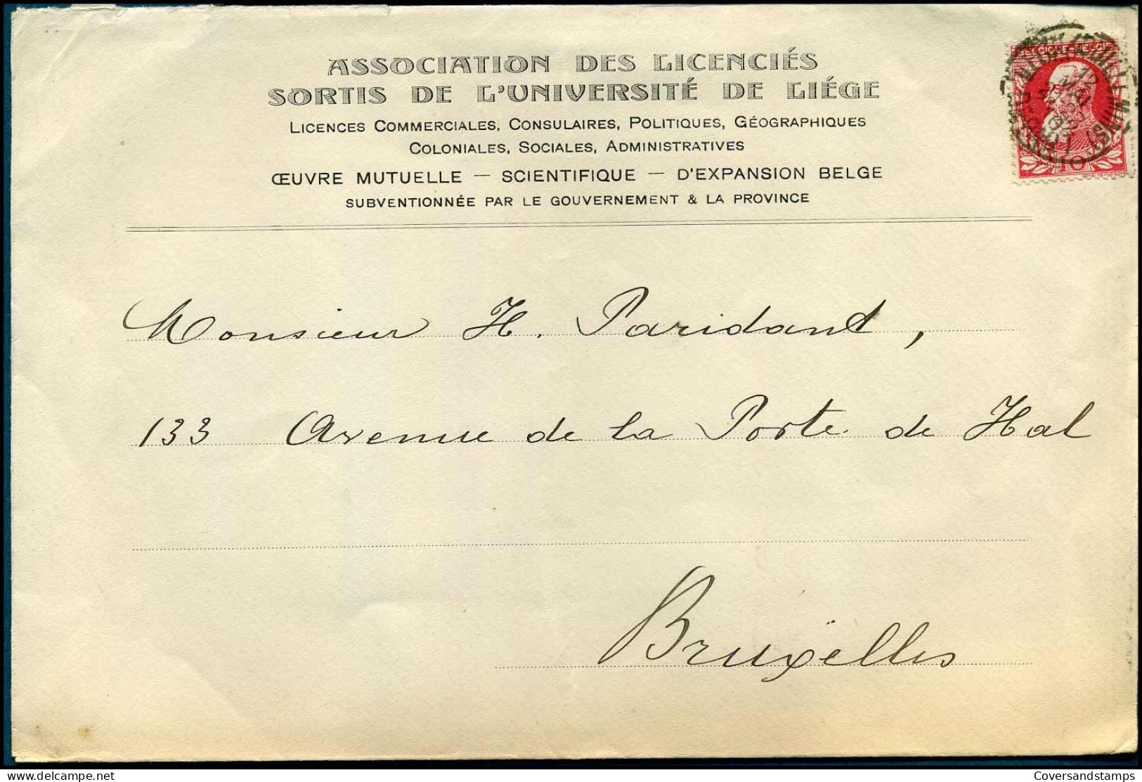 Cover Naar Bruxelles - "Association Des Licenciés Sortis De L'université De Liège" - 1905 Thick Beard