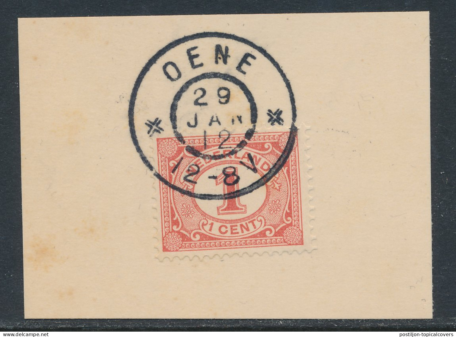 Grootrondstempel Oene 1912 - Marcophilie