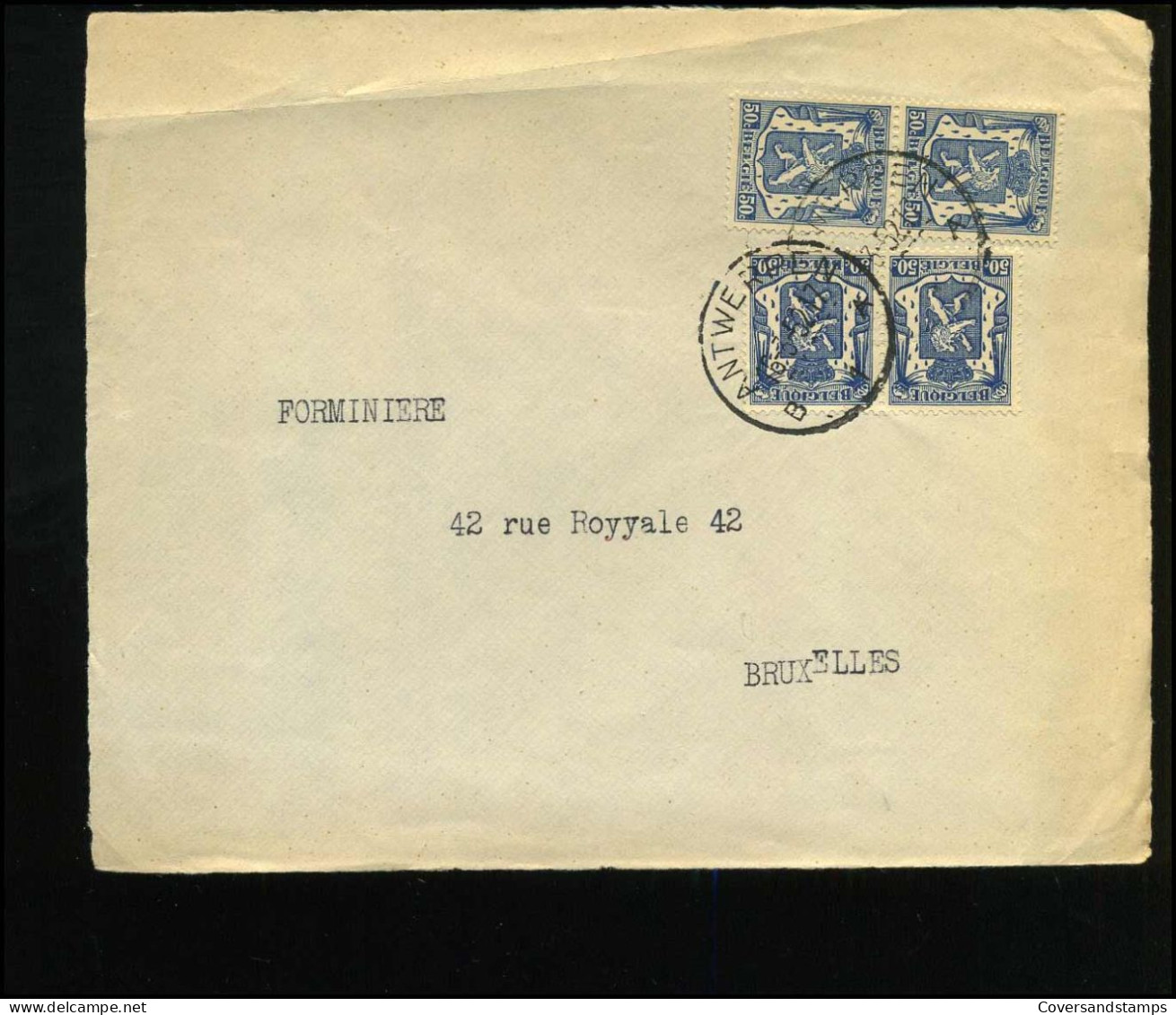 Coverfront Naar Bruxelles - 1935-1949 Klein Staatswapen