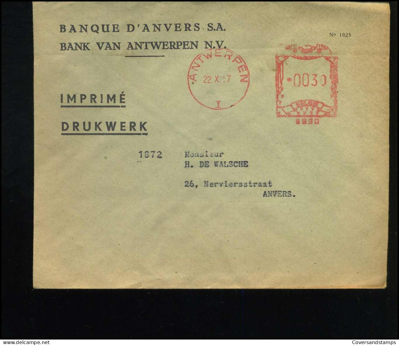 Cover Naar Antwerpen - "Banque D'Anvers SA / Bank Van Antwerpen NV" - ...-1959