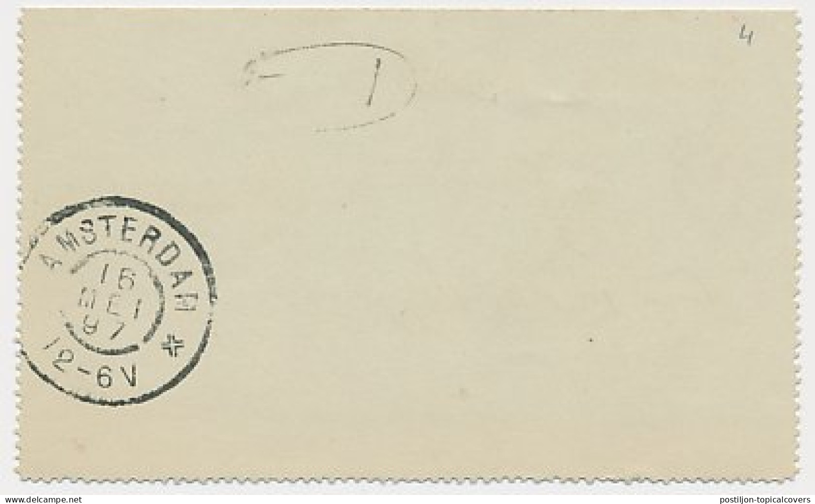 Postblad G. 4 Locaal Te Amsterdam 1897 - Postal Stationery