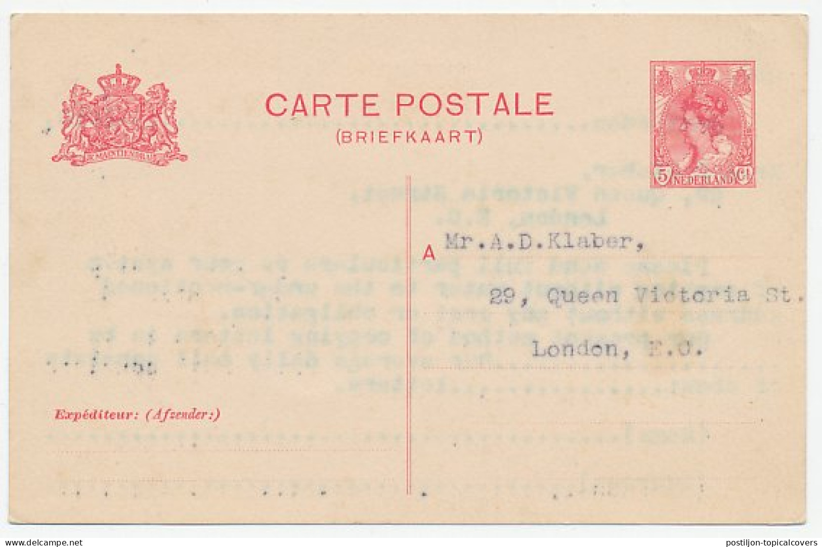 Briefkaart G. 82 I Particulier Bedrukt Amsterdam 1910 - Entiers Postaux