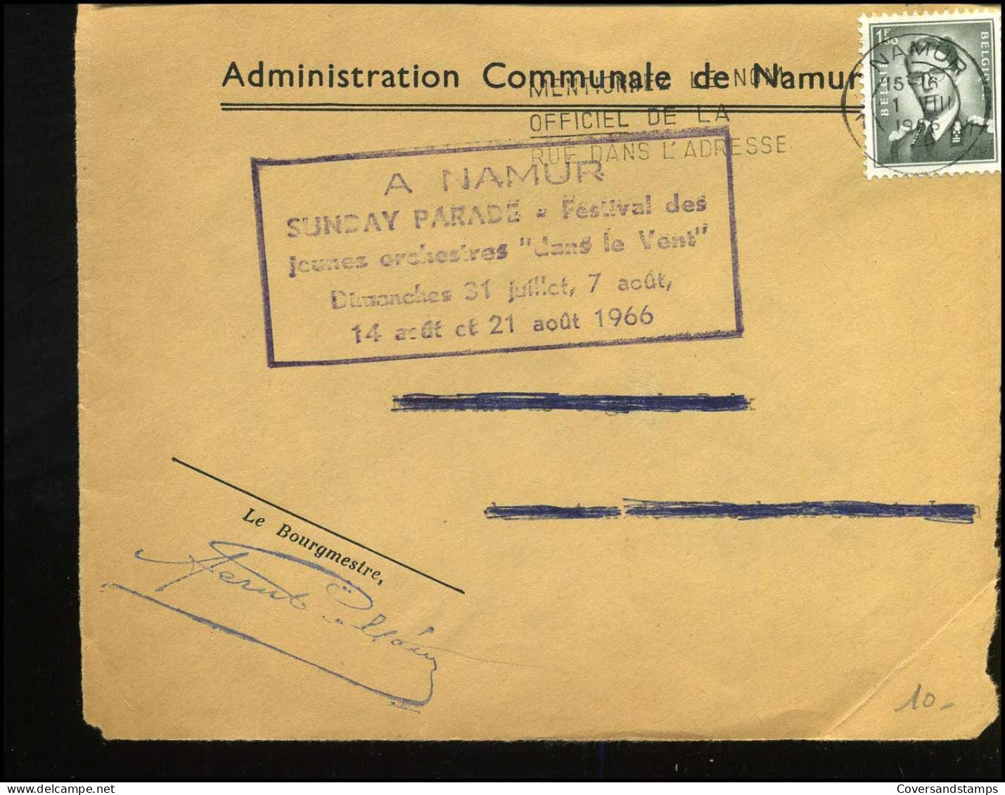 Cover - "Administration Communale De Namur" - 1953-1972 Lunettes
