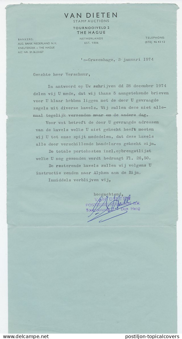 Luchtpostblad G. 23 Particulier Bedrukt Den Haag 1974 - Postwaardestukken