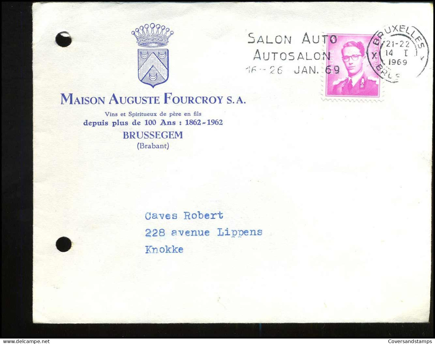 Cover Naar Knokke - "Maison Auguste Fourcroy S.A., Vins Et Spiritueus De Père En Fils, Brussegem" - 1953-1972 Lunettes