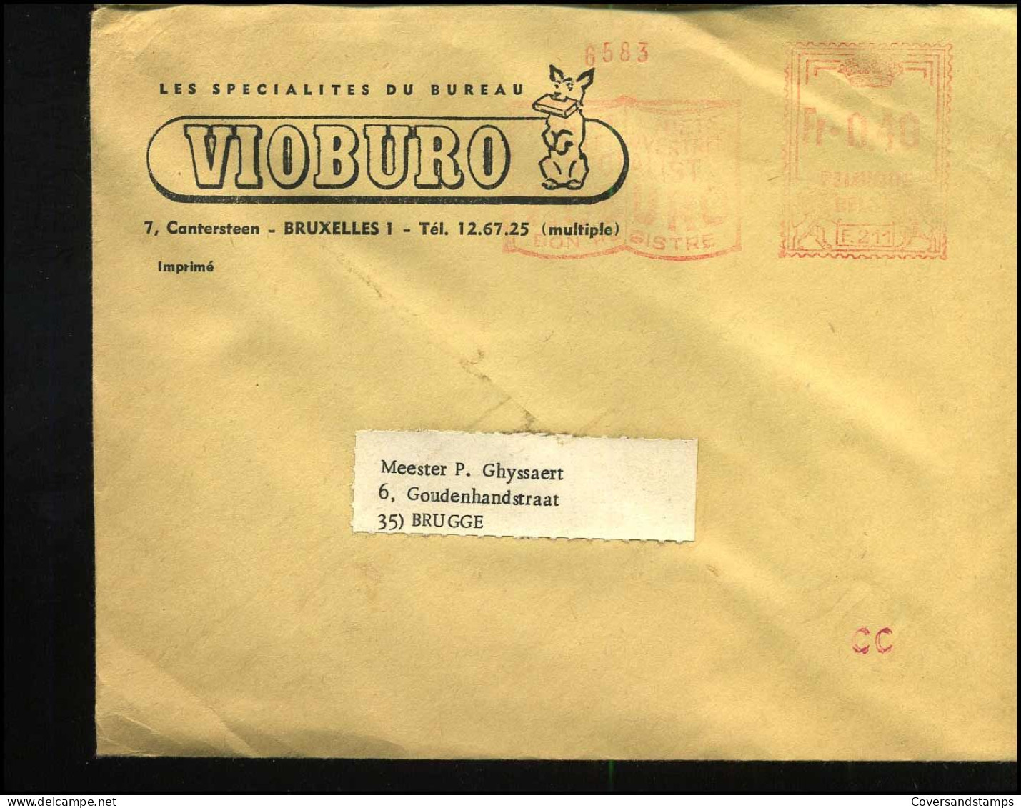 Cover Naar Brugge - "Vioburo, Les Spécialistes Du Bureau, Bruxelles" - 1960-1979