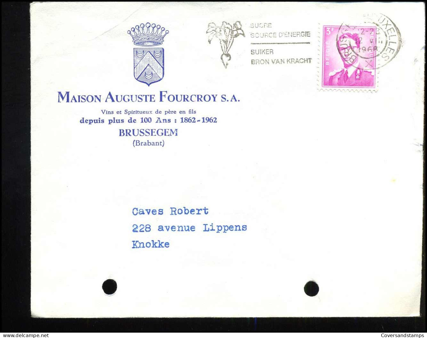 Cover Naar Knokke - "Maison Auguste Fourcroy S.A., Vins Et Spiritueus De Père En Fils, Brussegem" - 1953-1972 Glasses