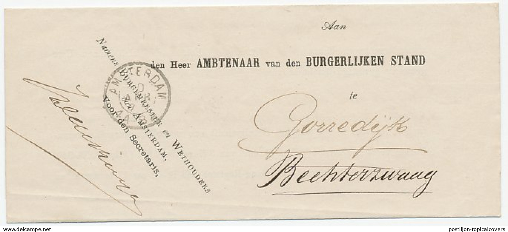 Naamstempel Gorredijk 1873 - Lettres & Documents