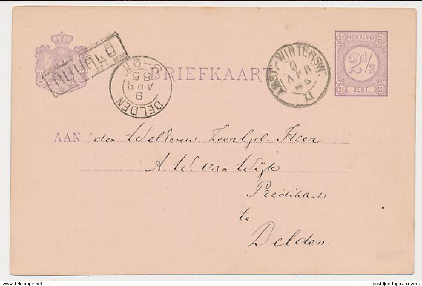 Usselo - Trein Haltestempel Ruurlo 1885 - Covers & Documents