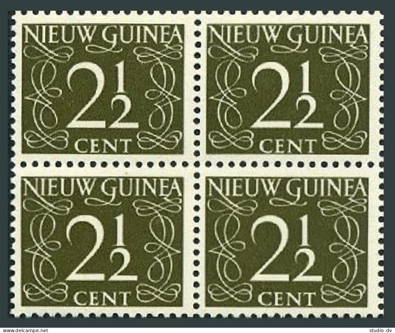 Neth New Guinea 3 Block/4, MNH. Michel 3. Definitive 1950. Numeral. - Guinee (1958-...)