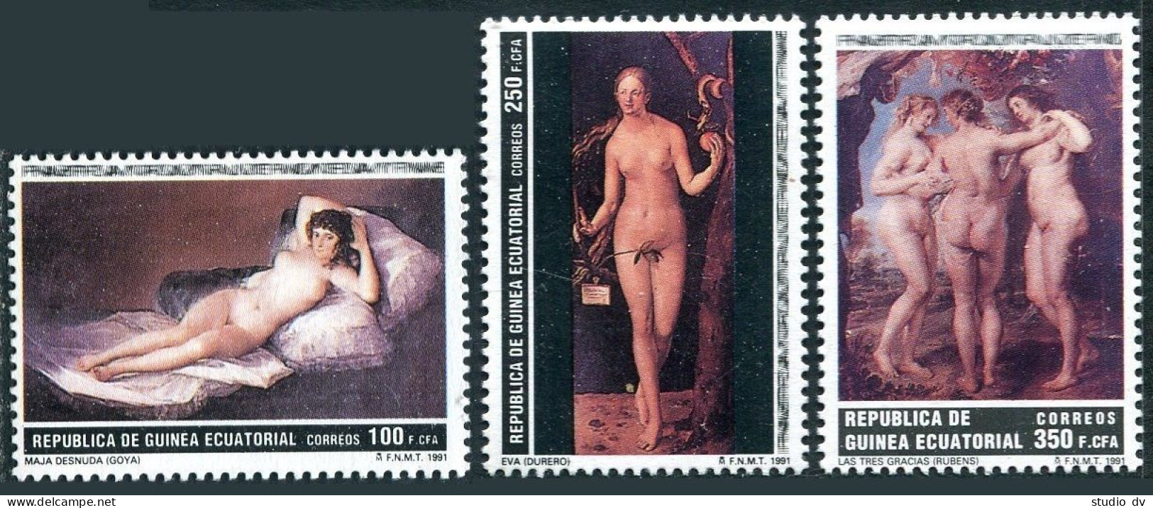 Equatorial Guinea  158-160, MNH. Paintings 1991. By Goya, Durer, Rubens. - Guinea (1958-...)