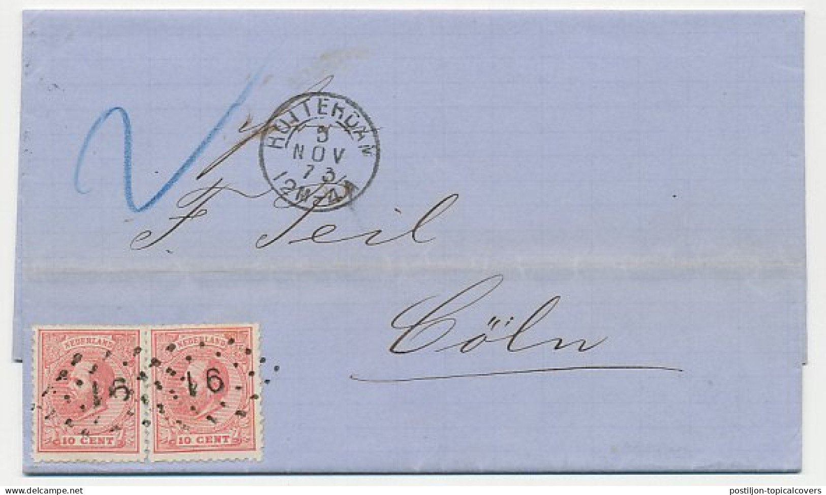 Em. 1872 Rotterdam - Duitsland - Covers & Documents