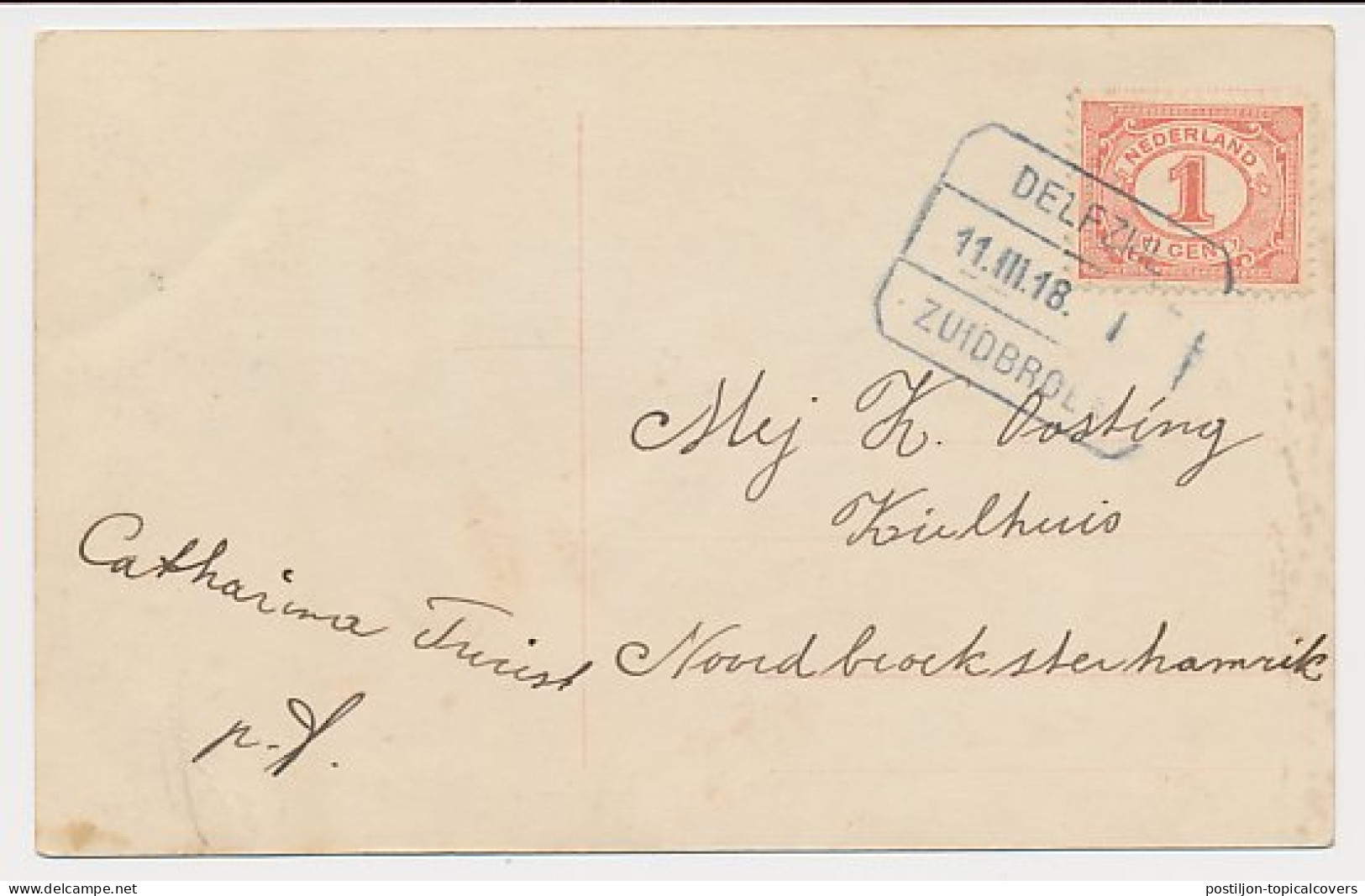 Treinblokstempel : Delfzijl - Zuidbroek I 1918 - Unclassified