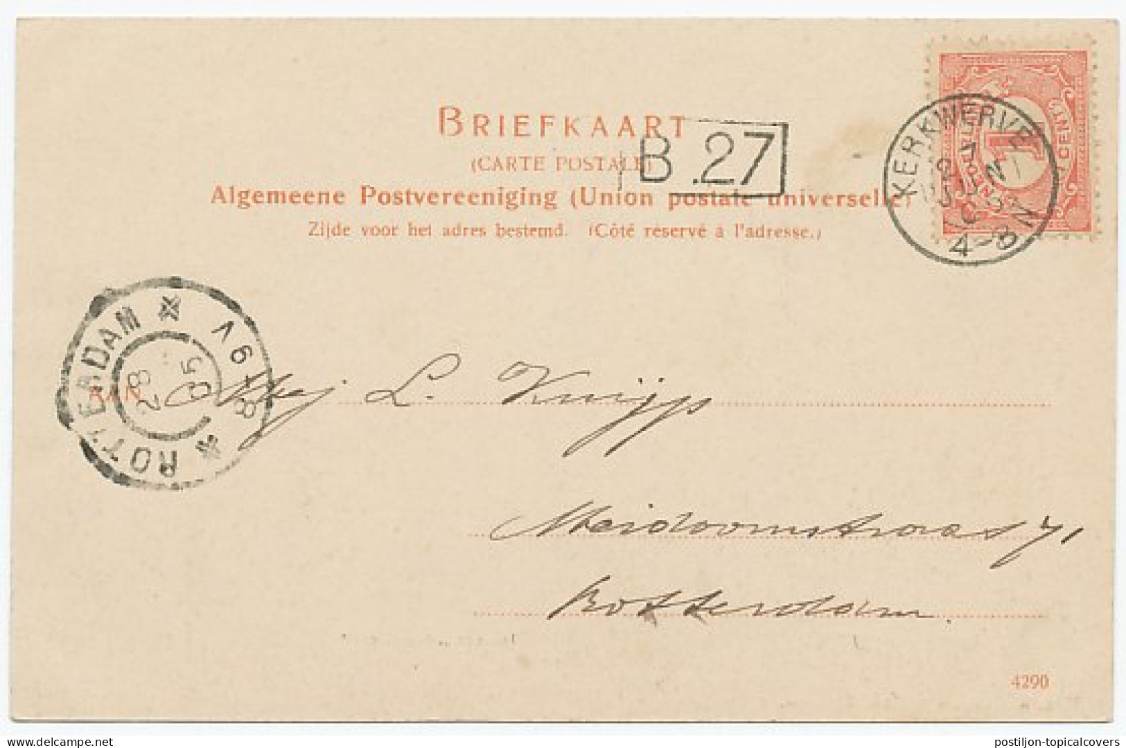 Kleinrondstempel Kerkwerve 1905 - Non Classés