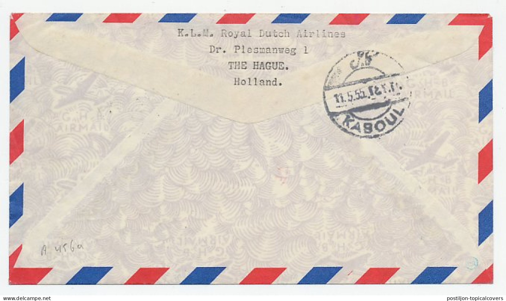 VH A 456 A Amsterdam - Kaboul Afghanistan 1955 - Unclassified