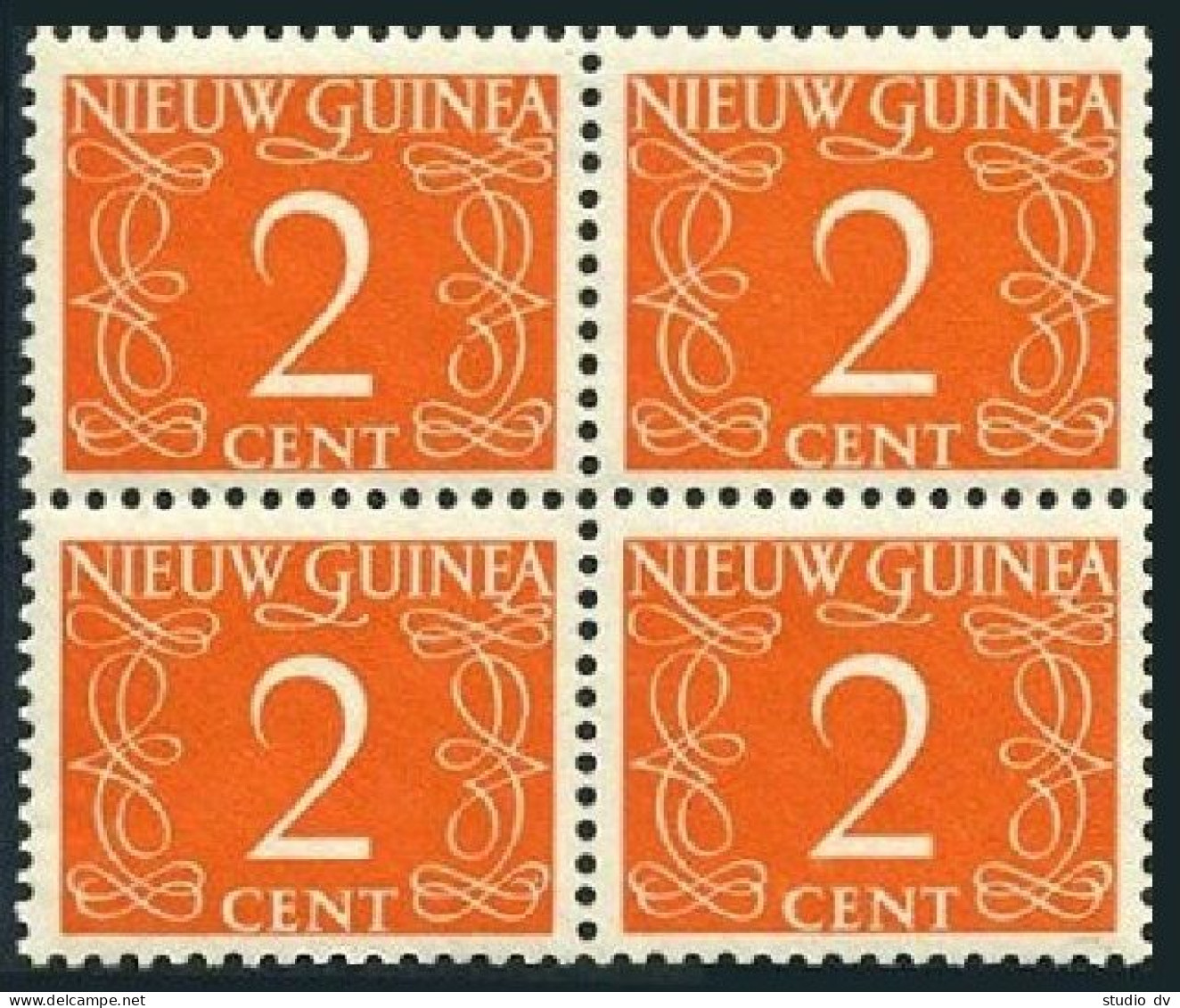 Neth New Guinea 2 Block/4, MNH. Michel 2. Definitive 1950. Numeral. - Guinee (1958-...)