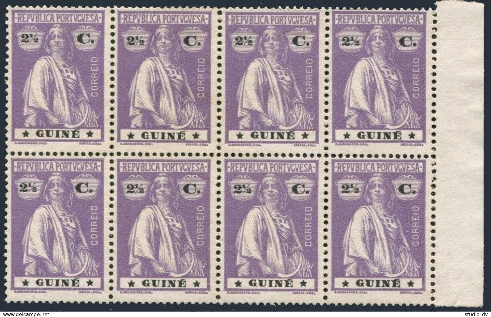 Portuguese Guinea 145 Block/8, Mint No Gum. Michel 139x. Ceres, 1914. - Guinea (1958-...)